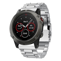 STRAPSCO Stainless Steel Bracelet Band for Garmin Fenix 5S In In Silver