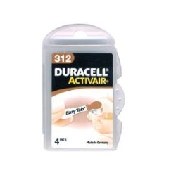 DURACELL 12-Pack Size 312 Easy Tab Hearing Aid Batteries (Da312)