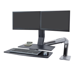 ERGOTRON Workfit-A 24" Full Motion Dual Monitor Standing Desk Arm With Worksurface+ (24-316-026)