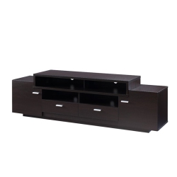 FURNITURE OF AMERICA Braswell Wood Multi-Storage 72-Inch Tv Stand In Cappuccino