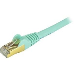 STARTECH 5 Ft Aqua Cat6A / Cat 6A Shielded Ethernet Patch Cable 5Ft