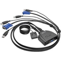 TRIPPLITE B032-Vu2 2 Port USB VGA Cable Kvm Switch With Cables & USB Peripheral Sharing, 2048 X 1536