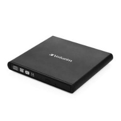 VERBATIM External CD / DVD Writer Compact & Slimline USB Powered Mac & PC Compatible 98938 In Black