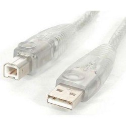 STARTECH USB2Hab6T 6 Ft Transparent Transparent USB 2.0 Cable A to B