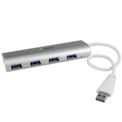 STARTECH Add Four USB 3.0 (5GBps) Ports to Your Macbook Using This Apple Style Hub 4 Port Portable USB 3.0 Hub Wi In Silver