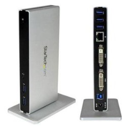 STARTECH Dual-Monitor USB 3.0 Docking Station USB 3.0 Dock Includes Dvi to VGA & Dvi to HDMI Adapters USB 3.0 Port Repli