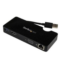 STARTECH Create A Mobile Workstation Using Your Laptop USB 3.0 Port-Travel Docking Station for Laptops-HDMI Or VGA-USB 3