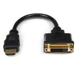 STARTECH 8In HDMI to Dvi-D Video Cable Adapter HDMI Male to Dvi Female HDMI to Dvi Dongle Adapter Cable HDDvimf8In