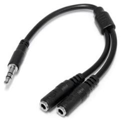 STARTECH 6In Stereo Splitter Cable - 3.5MM Male to 2X 3.5MM Female