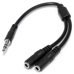 STARTECH Slim Stereo Splitter Cable - 3.5MM Male to 2X 3.5MM Female