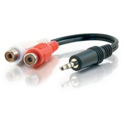 CABLES TO GO C2G 40422 6" Value Series One 3.5MM Stereo Male to Two Rca Stereo Female Y-Cable M-F