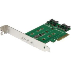 STARTECH Mount Both PCie (Nvme) And SATA Based M.2 SSDs Inside Your Computer Using This PCi Express Adapter Card 3-Port