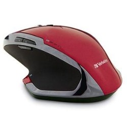 VERBATIM Wireless Desktop 8-Button Deluxe Mouse Blue Led Wireless Radio Frequency USB 1.1 1600 Dpi Computer Scroll W In Red
