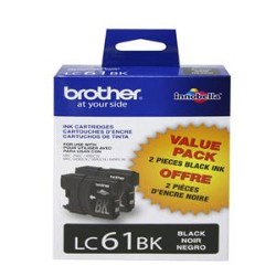 BROTHER 2Pk Lc61Bks Blk Ink Cartridges for Mfc-6490Cw 450 Pages Lc612Pks