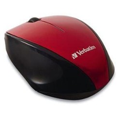 VERBATIM Wireless Multi Trac Blue Led Optical Mouse 97995 In Red