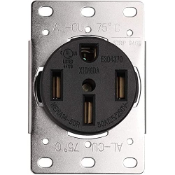 STANZ (Tm) 50 Amp Range Receptacle Outlet for Rv And Electric Vehicles, Nema 14-50R, 3- Pole, 4 Wire, 125/250V, Ul Listed In Black