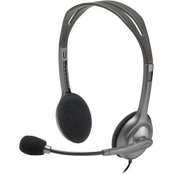 LOGITECH H111 Wired Stereo Headset (981-000612) - In Grey