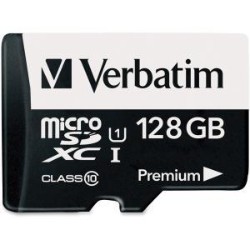 VERBATIM 128GB Premium Microsdxc Memory Card With Adapter, Uhs-I Class 10, 44085