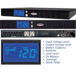 CYBERPOWER CANADA Smart App Intelligent Lcd Rackmount Greenpower UPS Or500Lcdrm1U 500Va 300W 4 X 5-15R Battery/surge Protected