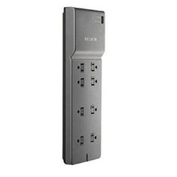 BELKIN 8-Outlet Power Strip Surge Protector With 6-Foot Power Cord And Telephone Protection, Be108200-06