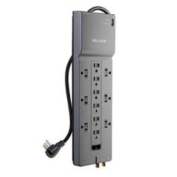 BELKIN 12-Outlet Surge Suppressor With Phone/modem Rj45/rj11 Dss And Coax Protection -300K Sfcv Cbmgt Rtagl Be112234-10
