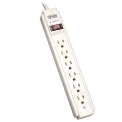TRIPP LITE Protect It 6-Outlet Surge Protector 4 Ft. Cord 790 Joules Diagnostic Led Light Housing Tlp604 In Gray