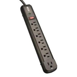 TRIPP LITE Protect It 7-Outlet Surge Protector 6 Right-Angle Outlets 4 Ft. Cord 1080 Joules Diagnostic Led Housing In Black