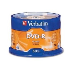 VERBATIM 4.7GB 16X DVD-R 50 Packs Spindle Disc With Advanced Azo Recording Dye Model 95101