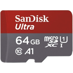 SANDISK Ultra 64GB Microsdxc Uhs-I Card With Adapter(Sdsquar-064G-Gn6Ma) - Grey In Red