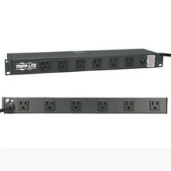 TRIPP LITE 1U Rack-Mount Power Strip, 120V, 15A, 5-15P, 12 Outlets (Right-Angled Widely Spaced), 15.0 Feet Cord (Rs-1215