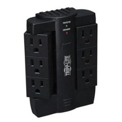 TRIPP LITE Surge Protector Swivel 6 Outlet Wallmount Direct Plug In 120V Bk 6 X Nema 5-15R 1500 J 120 V Ac Input 120 V A