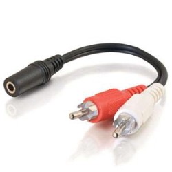 C2G CANADA / Cables to Go 40424 Value Series One 3.5MM Stereo Female to Two Rca Stereo Male Y-Cable (6 Inch, Black)