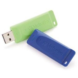 VERBATIM Store 'n' Go 32GB USB Flash Drive Pack Of 2 Blue Model 99124 In Green