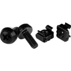 STARTECH M6 X 12MM - Screws And Cage Nuts - 50 Pack In Black