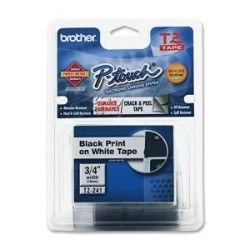BROTHER P-Touch Tze241 Tze Standard Adhesive Laminated Labeling Tape, 3/4W, Black On In White