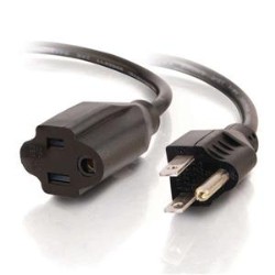 CABLES TO GO C2G / 53410 18 Awg Outlet Saver Power Extension Cord Nema 5-15P to Nema 5-15R (25 Feet/7.62 Meters) In Black