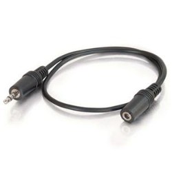 CABLES TO GO C2G / 40406 3.5 MM M/f Stereo Audio Extension Cable Black, 3 Feet/0.91 Meters