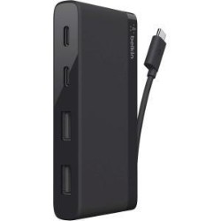 BELKIN 4Pt 3.0 USB C Mini Hub F4U090Btblk In Black