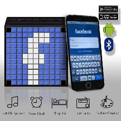 DIVOOM Timebox Black, Smart Portable Bluetooth Led Speaker With App-Controlled Pixel Art Animation