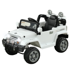 AOSOM 12V Kids Electric Ride On Car Toy Truck With Remote Control 2 Speeds Lights Mp3 Lcd Power Indicator In White