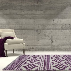 LA DOLE RUGS Damask Trellis Ivory Berry Area Rug 6'5" X 9'5" In Purple