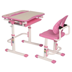 UNITED CANADA Galileo Kids Desk And Chair Set | Ergonomic Children's Desk | Kids Table With Upgraded Chair | Arts Table W/tilt Feature In Pink