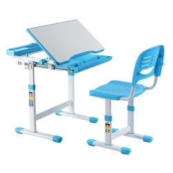 UNITED CANADA Avicenna Kids Desk & Chair Set | Children Table W/tilt Feature | Study Table And Chair Set In Blue
