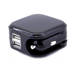 AXGEAR USB Charger for Car Dc Cigarette Lighter Power Home Wall Ac Adapter Plug 2A