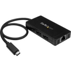 STARTECH Turn A Laptopfeets USB Type-C Port Into Three USB Type-A Ports (5GBps) & One Gigabit Ethernet Port -USB 3.0 Hub