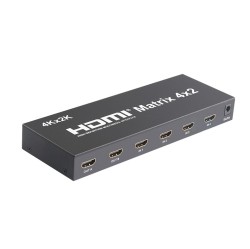AXGEAR HDMI 4X2 3D True Matrix Switch Splitter 4 In 2 Out HD Display Selector W/ Remote 4K