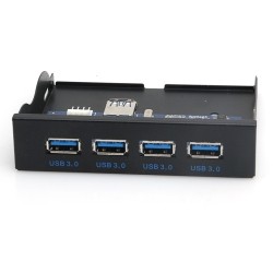 AXGEAR 3.5 Inch USB 3.0 Front Panel 4 Port Hub Floppy Bay Internal Motherboard 19Pin to USB 3.0
