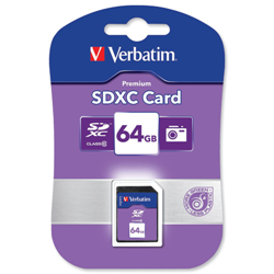VERBATIM 64GB Sdxc Class 10 Memory Card (44024)