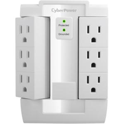 CYBERPOWER CANADA Csb600Ws 900 Joules Essential Wall Tap With 6-Outlet Surge Suppressor