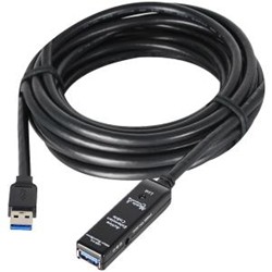 SIIG Ju-Cb0811-S1 65.6 Ft. / 20M USB 3.0 Active Repeater Cable W/ Power Adapter In Black